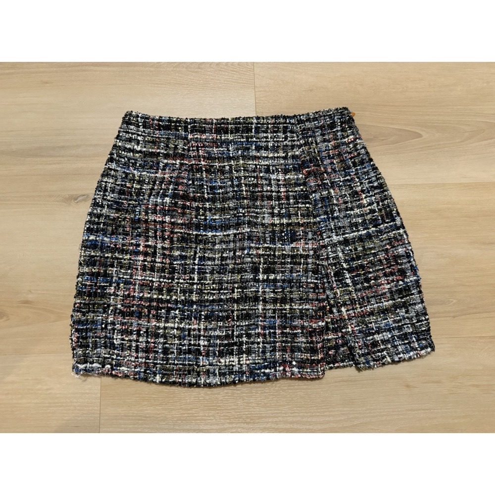 Blue Rain by Francesca's Tweed Mini Skirt Multicolor Size Small